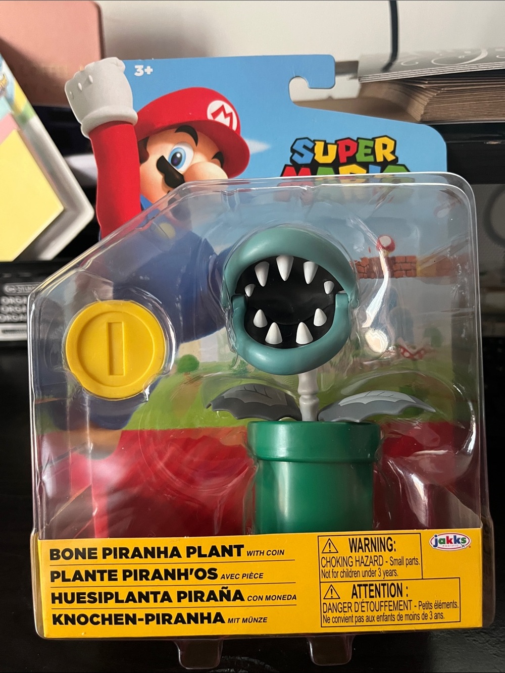 Nintendo Bone Piranha Plant Figure - Green, Yellow